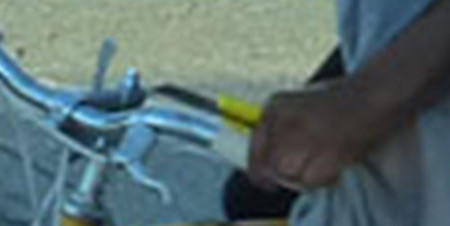 Two Bikers, One has Knife