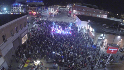 Crowd Gathered for Venice Sign Lighting