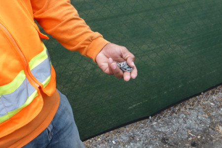 Workers Pick Up Connectors on Bike Path