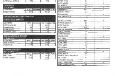 VNC Candidate Official Vote Tally, Includes...