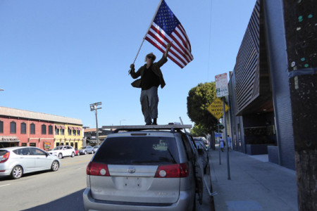 Waves Flag in Support of US Constitution