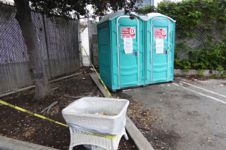 Porta Potties in Private Parking Lot on 3rd...