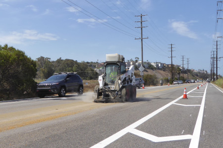 Workers Prepare for two Eastbound Lanes on...