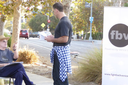 Members of FBV Hand Out Literature about...