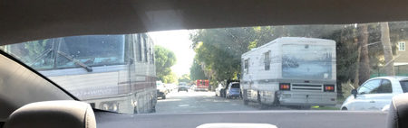 Are these motor homes parked illegally?