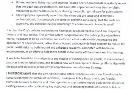 Bonin Questions Effectivity of the Homeless...