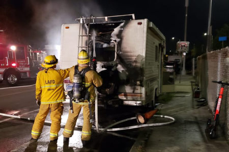 Motorhome Fire in Front of Google —...