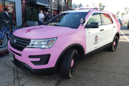 LAPD Joins in Breast Cancer Month With Pink...