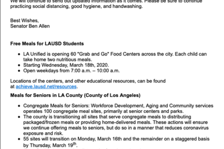 Senator Ben Allen Lists Benefits Provided...